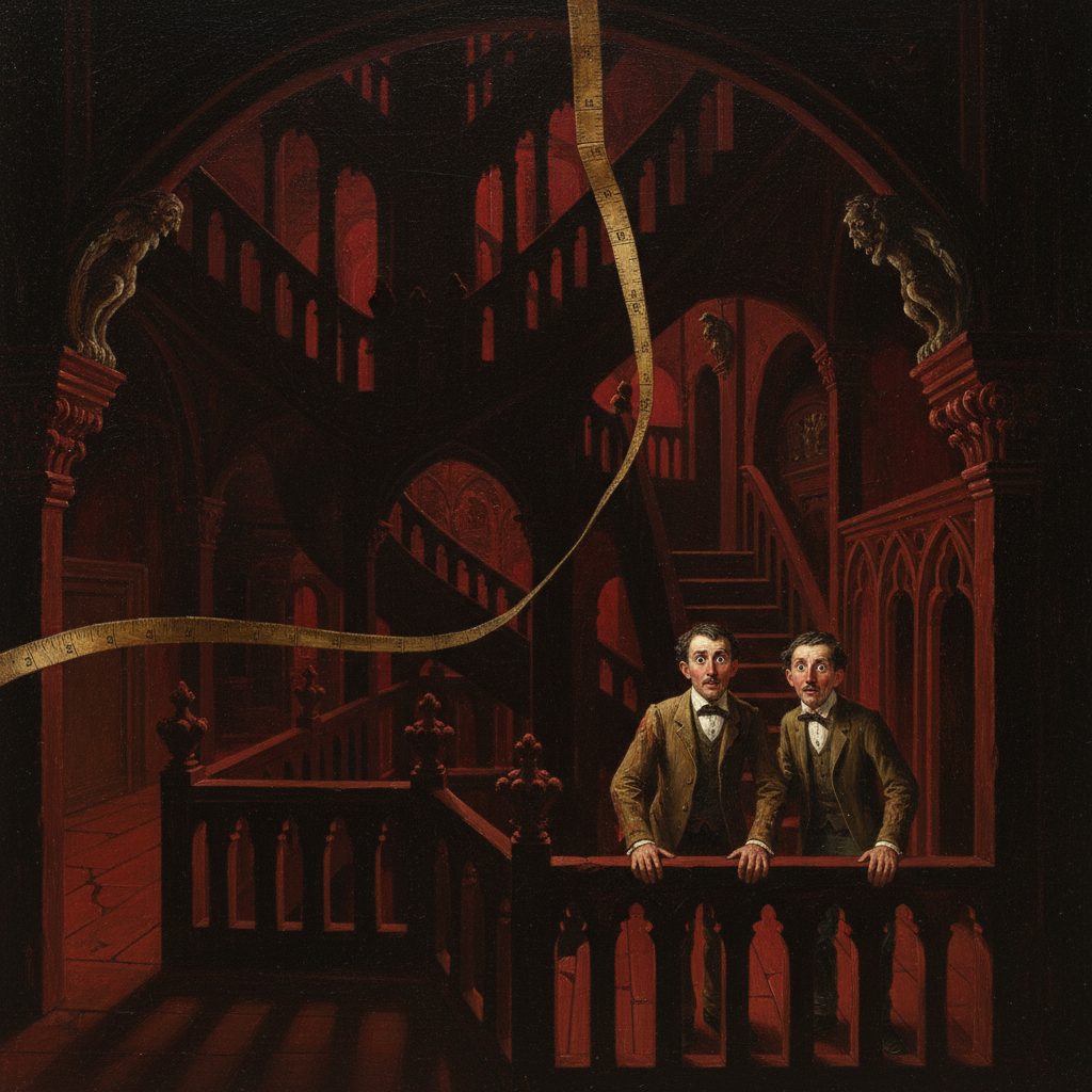 Alex e Jan misurano le stanze del bordello ma i numeri non tornano. Corridoi che non dovrebbero esistere, porte che aprono su spazi troppo grandi.